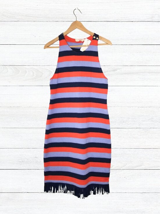 Tory Burch Dresses & Skirts - Tory Burch Colorblock Stripes Dress Ariana, Red Canyon, Medium